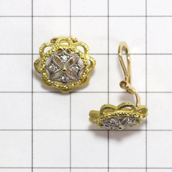 K18YG/WG ダイヤモンド イヤリング 0.12ct