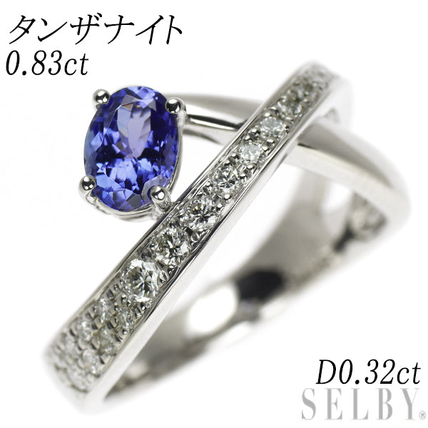 Pt900 Tanzanite Diamond Ring 0.83ct D0.32ct 