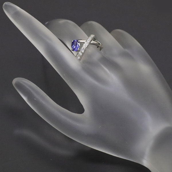 Pt900 Tanzanite Diamond Ring 0.83ct D0.32ct 