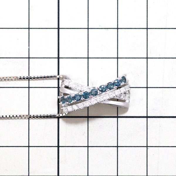 K18WG/Pt850 Color Change Garnet Diamond Pendant Necklace 0.75ct D0.38ct 