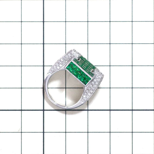 K18WG グリーンガーネット ダイヤモンド リング 5.20ct D1.50ct