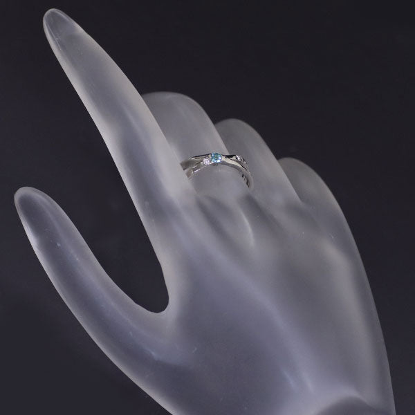 Pt900 Paraiba Tourmaline Diamond Ring 0.08ct D0.03ct 