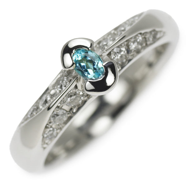 Pt900 Paraiba Tourmaline Diamond Ring 0.120ct D0.29ct 