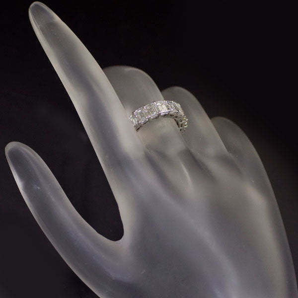 Pt950 エメラルドカット ダイヤモンド リング 6.17ct フルエタニティ