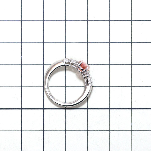 Pt900 Padparadscha Sapphire Diamond Ring 2.10ct D0.80ct 