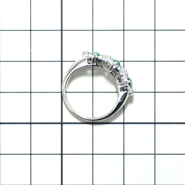 Pt900 Marquise Emerald Diamond Ring 0.45ct D0.70ct 