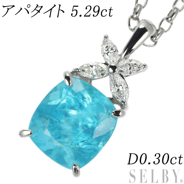 K18WG/ Pt850 アパタイト ダイヤモンド ペンダントネックレス 5.29ct D0.30ct – セルビーオンラインストア