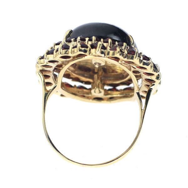 K10YG Bohemian Garnet Ring 13.80ct Overseas Vintage 