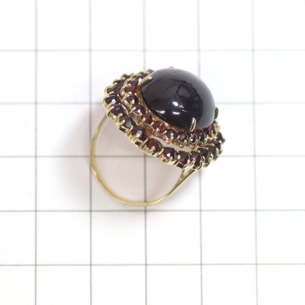 K10YG Bohemian Garnet Ring 13.80ct Overseas Vintage 