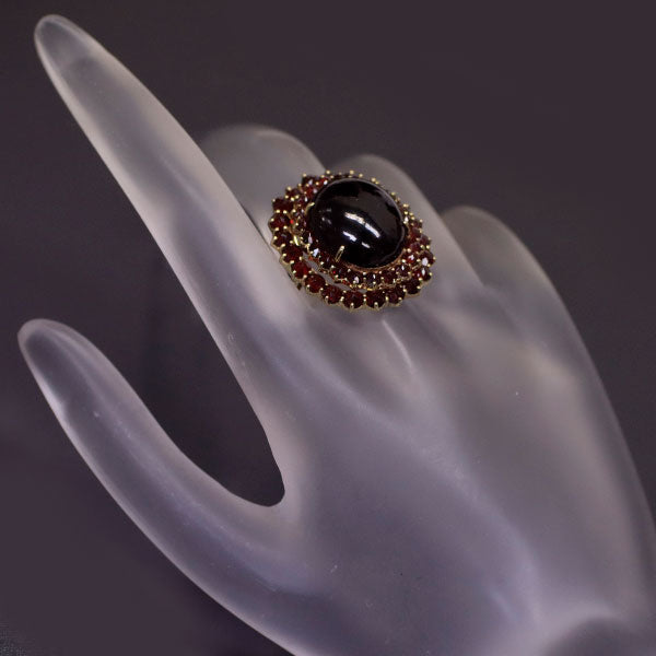 K10YG Bohemian Garnet Ring 13.80ct Overseas Vintage 