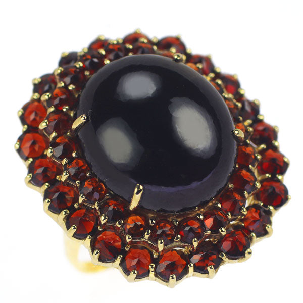 K10YG Bohemian Garnet Ring 13.80ct Overseas Vintage 