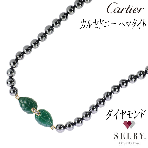 Cartier K18YG Chalcedony Hematite Diamond Necklace Patiala 39.5cm 《Selby Ginza Store》 [S+ Like New, Polished at Official Store] [Used] 