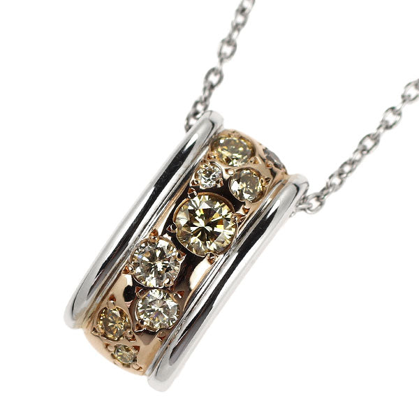 Kashikei K18WG/PG Brown Diamond Pendant Necklace 0.30ct Melange 