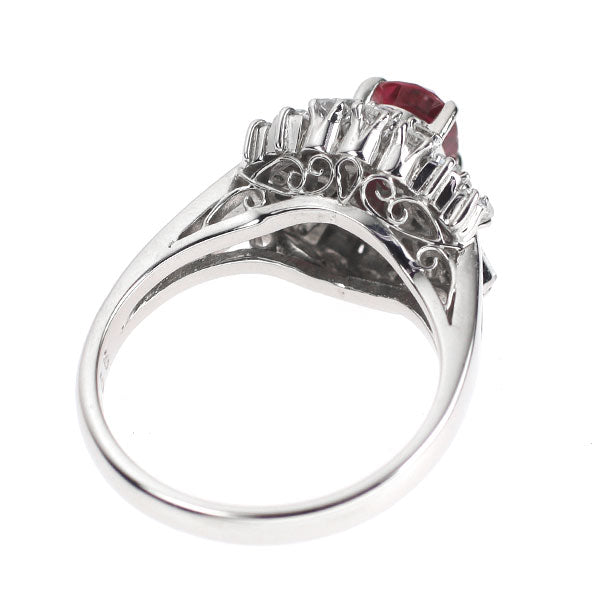 Pt900 Ruby Diamond Ring 0.73ct D0.66ct 