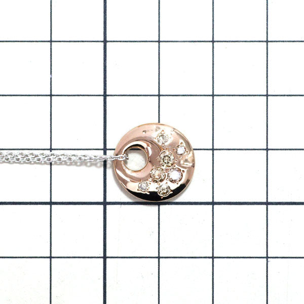 Kashikei K18WG/PG Brown Diamond Pendant Necklace 0.40ct Melange