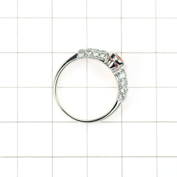 Pt900 Spessartine Garnet Diamond Ring 0.97ct D0.78ct 