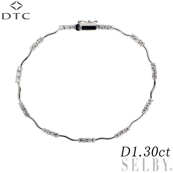 DTC K18WG ダイヤモンド ブレスレット 1.30ct LINE