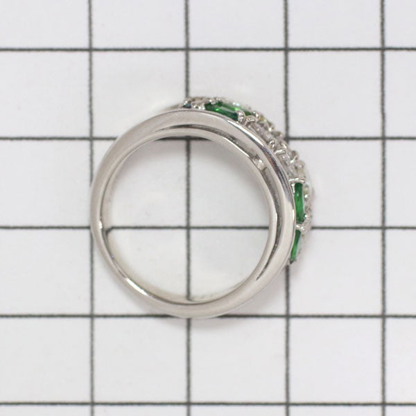 Pt900 ダイヤモンド グリーンガーネット リング 1.14ct GG0.32ct