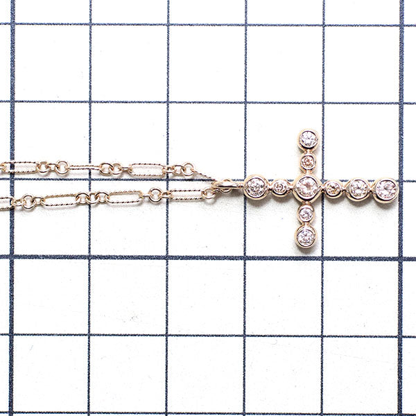 Kashikei K18BG Brown Diamond Pendant Necklace 0.40ct Cross 