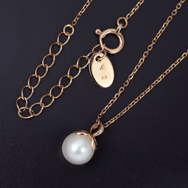 4℃ K10PG Akoya pearl pendant necklace, diameter approx. 6.1mm 