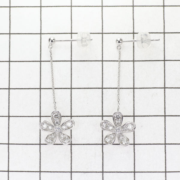 K18WG Diamond Earrings 0.60ct Flower 