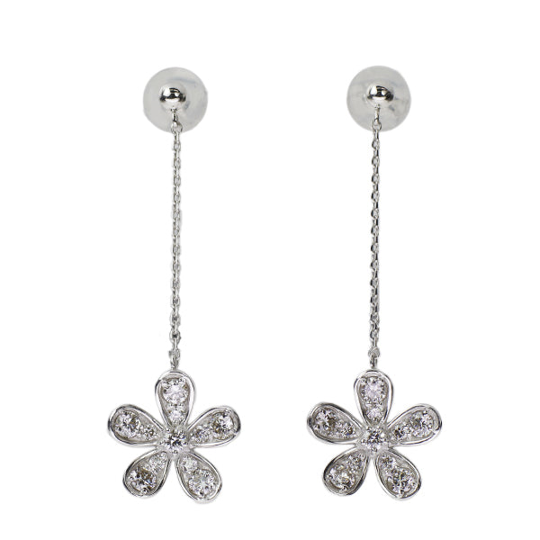 K18WG Diamond Earrings 0.60ct Flower 