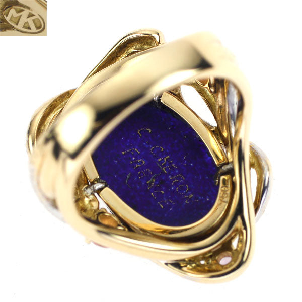 Mitsuo Kaji K18YG/WG Color Sapphire Ring Enamel 