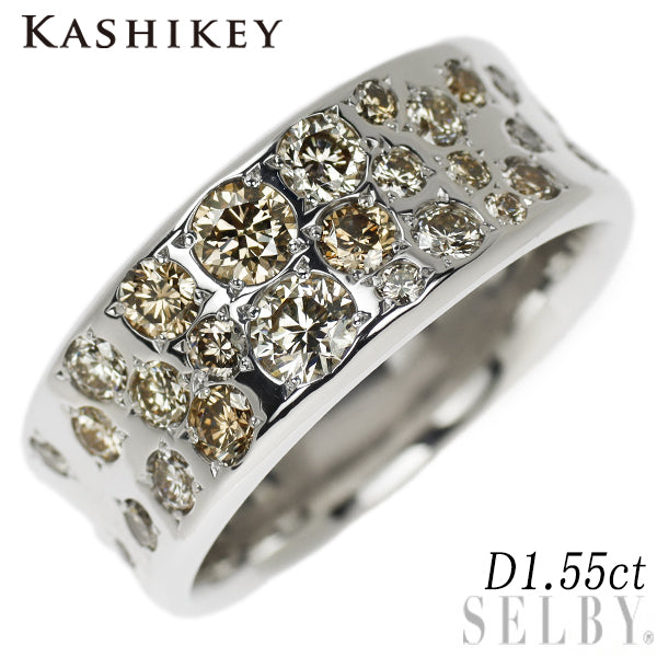 Kashikei K18WG Brown Diamond Ring 1.55ct Melange 