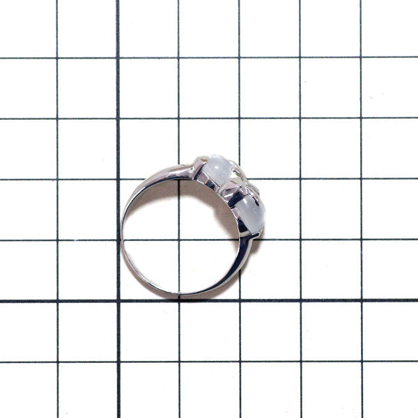 K18WG ムーンストーンキャッツアイ リング 2.00ct うさぎ