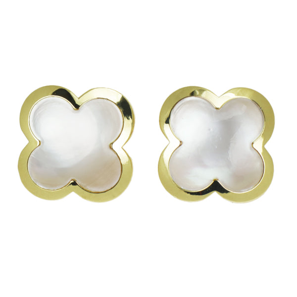 Van Cleef &amp; Arpels K18YG Shell Earrings Pure Alhambra {Selby Ginza Store} [S+ Like New, Polished at Authorized Store] [Used] 