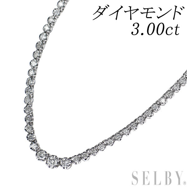 Pt900 ダイヤモンド テニス ネックレス 3.00ct