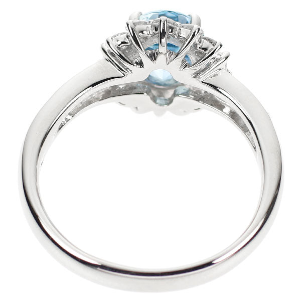 Pt900 Aquamarine Diamond Ring 1.07ct D0.62ct 