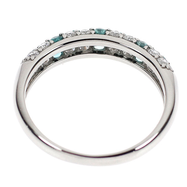 Pt900 Paraiba Tourmaline Diamond Ring 0.19ct D0.46ct Pavé 