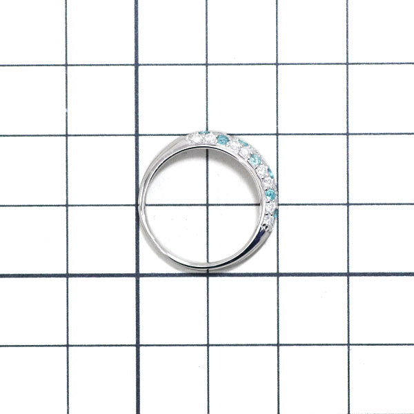 Pt900 Paraiba Tourmaline Diamond Ring 0.19ct D0.46ct Pavé 