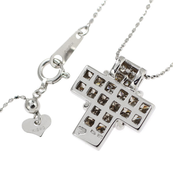 Les Essentiels K18WG Diamond Pendant Necklace Cross 