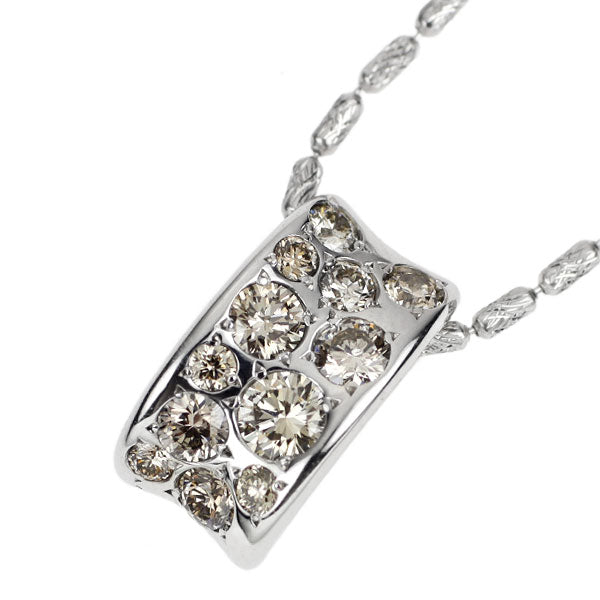 Kashikei K18WG Brown Diamond Pendant Necklace 0.45ct Melange 