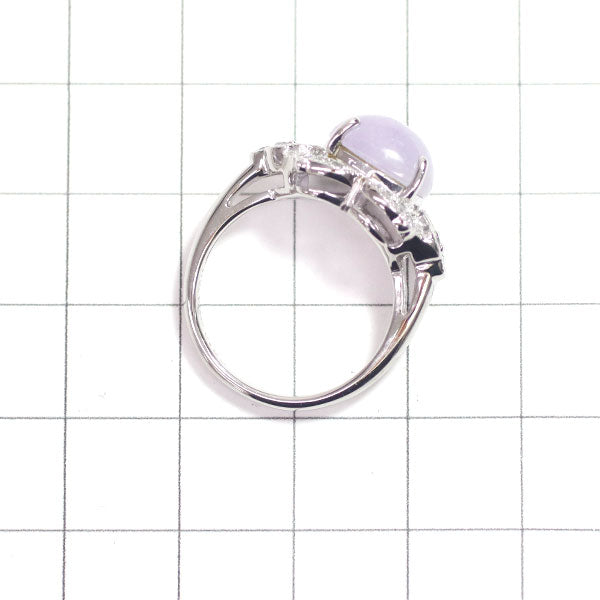 Pt900 Lavender Jade Diamond Ring 3.50ct D0.29ct 