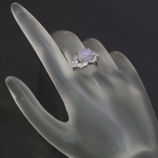 Pt900 ラベンダー翡翠 ダイヤモンド リング 3.50ct D0.29ct