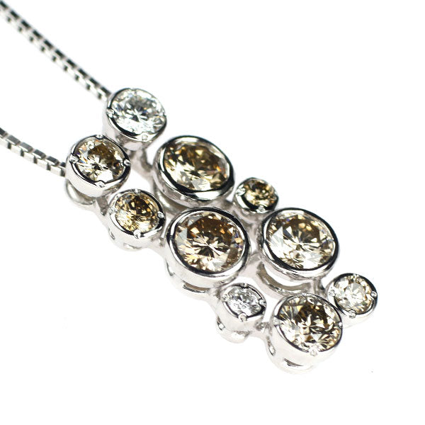 カシケイ Pt900/ Pt850 ダイヤモンド ペンダントネックレス 1.10ct