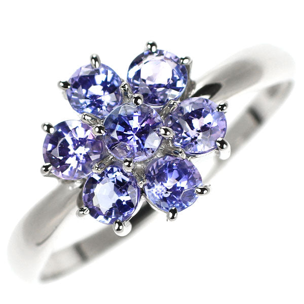 Pt900 Tanzanite Ring Flower 