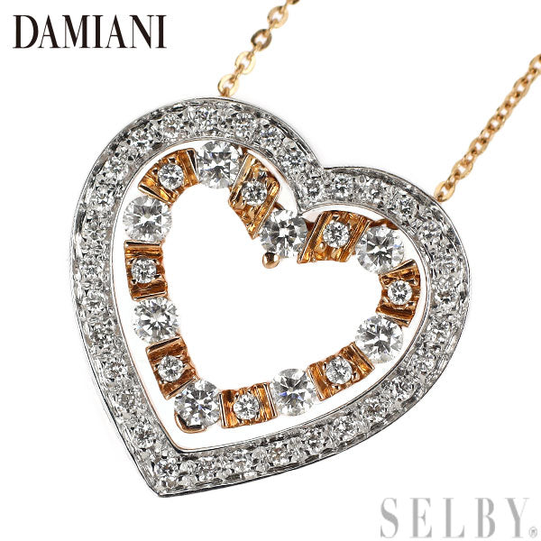 Damiani K18WG/PG Diamond Pendant Necklace Belle Epoque Heart 