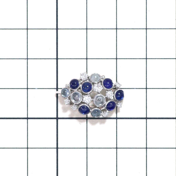 Tasaki Pearl K18WG Sapphire Aquamarine Diamond Pendant Top 0.35ct 