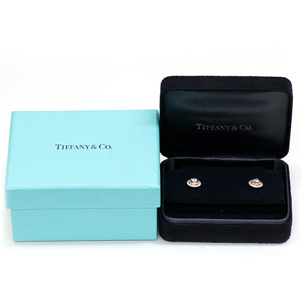 Tiffany K18/Pt950 Natural Pink/Colorless Diamond Earrings Solest 《Selby Ginza Store》 [S+ Like New, Polished at Official Store] [Used] 