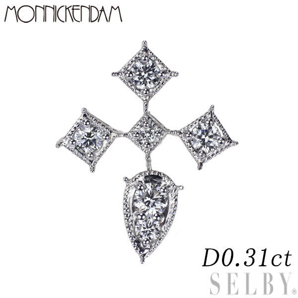 Monnickendam K18WG Diamond Brooch 0.31ct Cross 