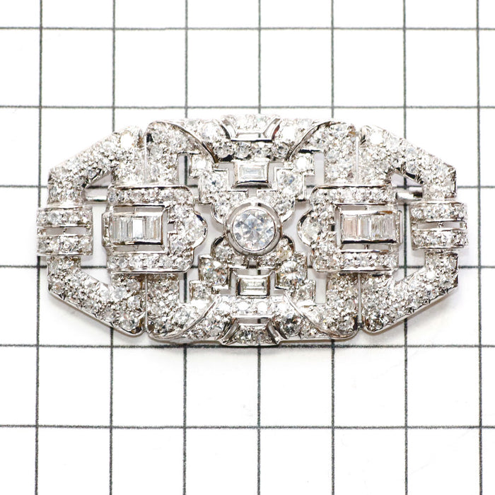 Pt950/K18WG Old Cut/Single Cut Diamond Brooch 5ct equivalent 