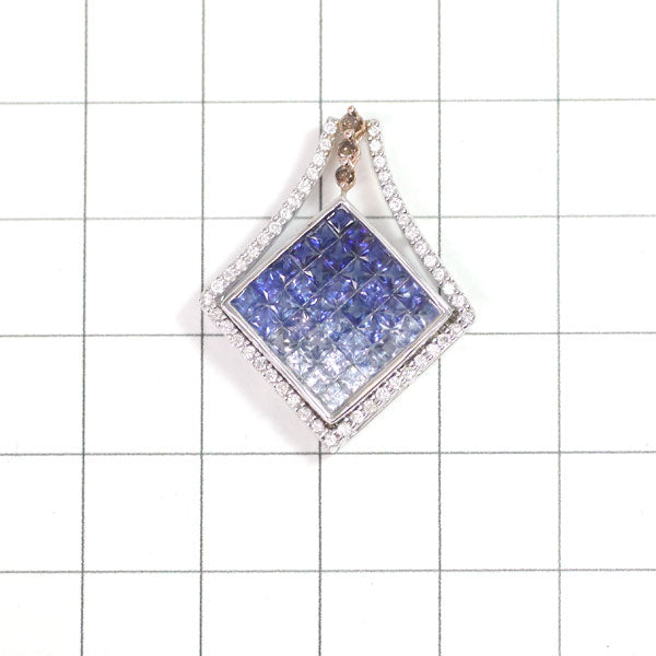 K18WG/PG Sapphire Diamond Pendant Top 2.20ct D0.30ct Mystery Setting 