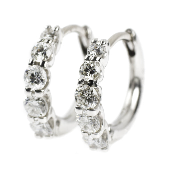 Pt900 Diamond Earrings 0.56ct Hoop 