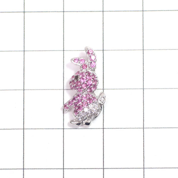 K18WG Pink Sapphire Diamond Pendant Top 0.43ct D0.08ct 
