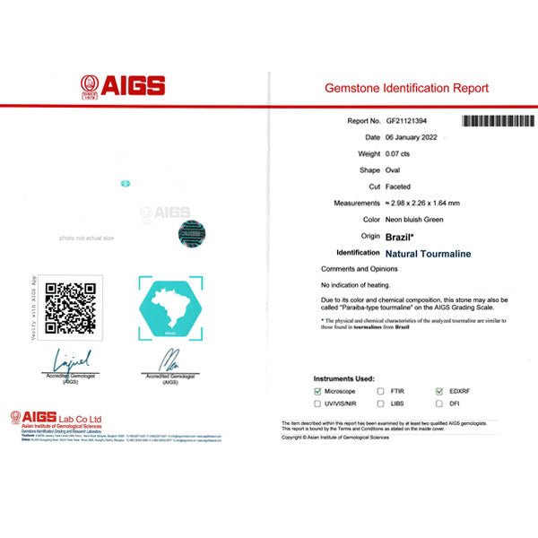 Pt950 ブラジル産 非加熱パライバ トルマリン ダイヤモンド リング 0.07ct D1.37ct