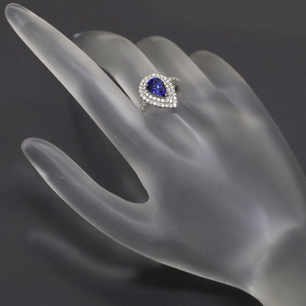 Pt900 Sapphire Diamond Ring 1.531ct D0.50ct 